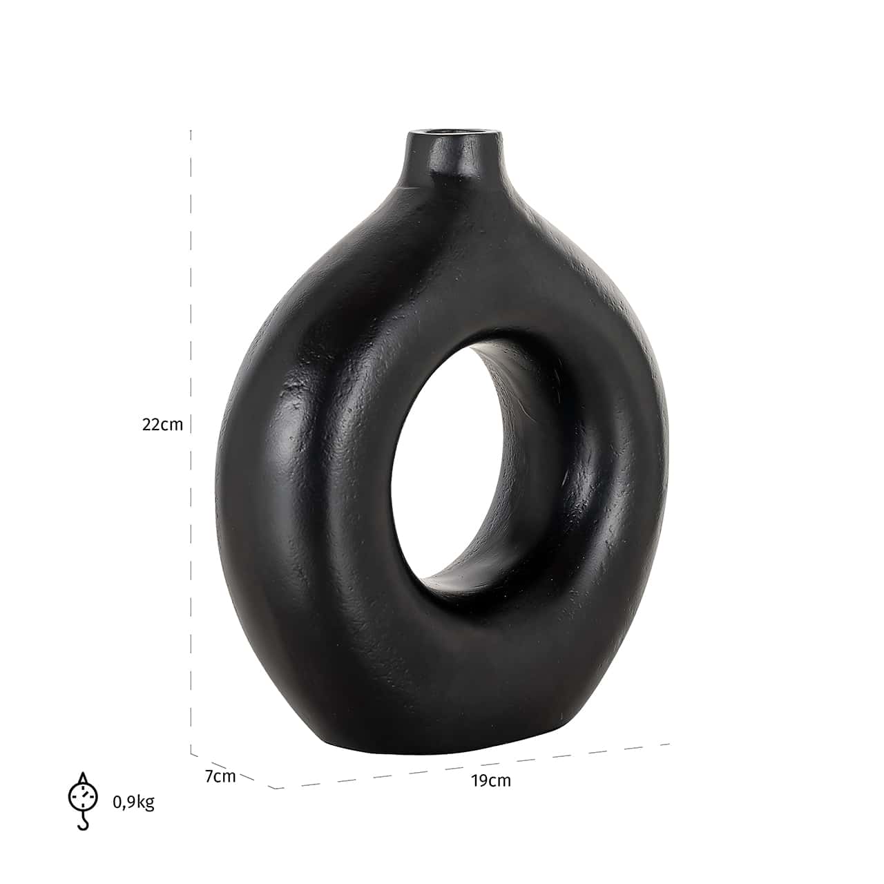 Vase Felice schwarz (Schwarz) Evimhome