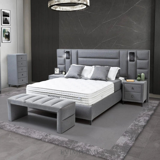 Viscopocket Anka Set: Boxspringbett inkl. Matratze Orthopädisch , 5-Zonen-Taschenfederkern, Visco-Schaum & Seidenbezug – Für gesunden, erholsamen Schlaf Schlafsinn