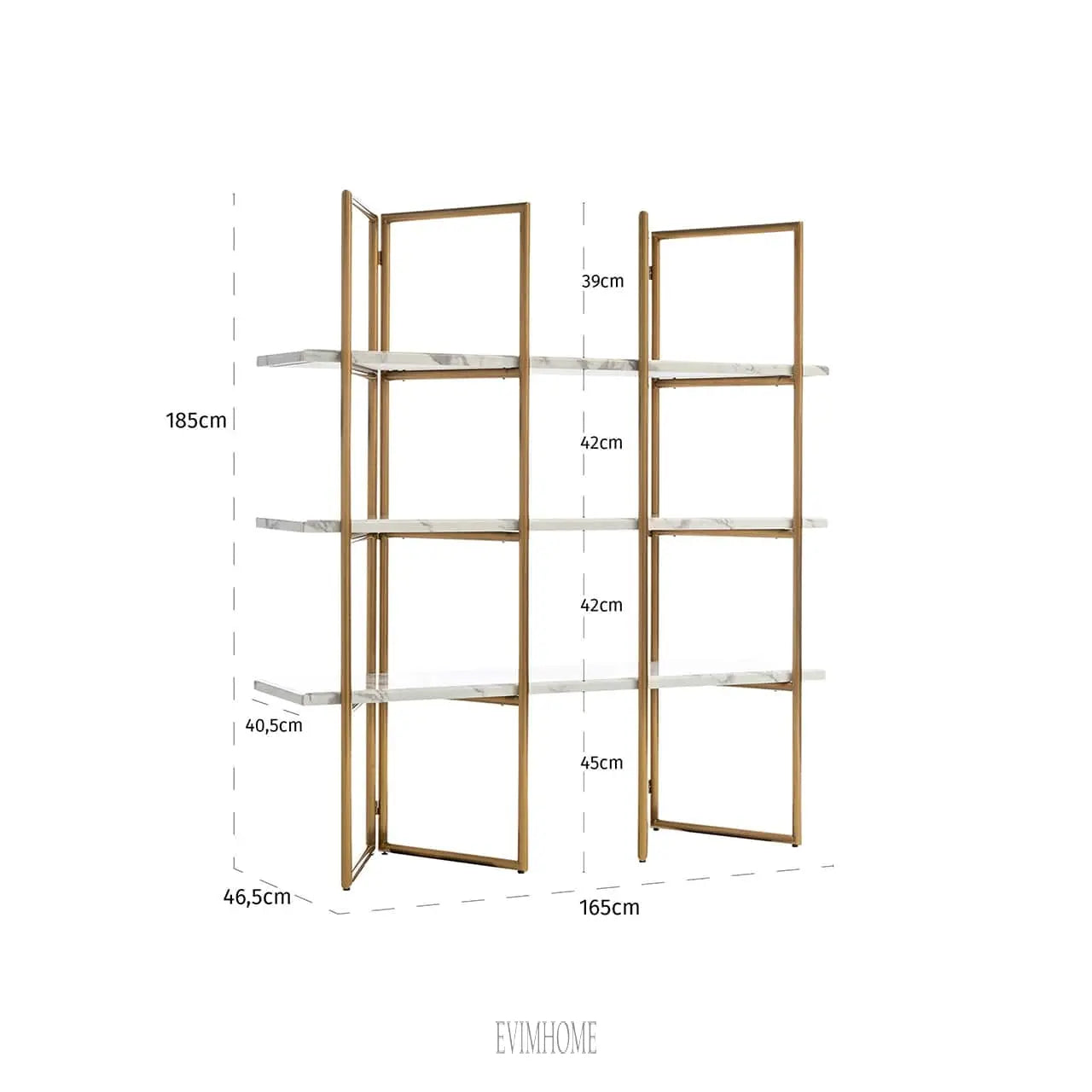 Vitrine Lagrand 3-Regal (Gold) Evimhome