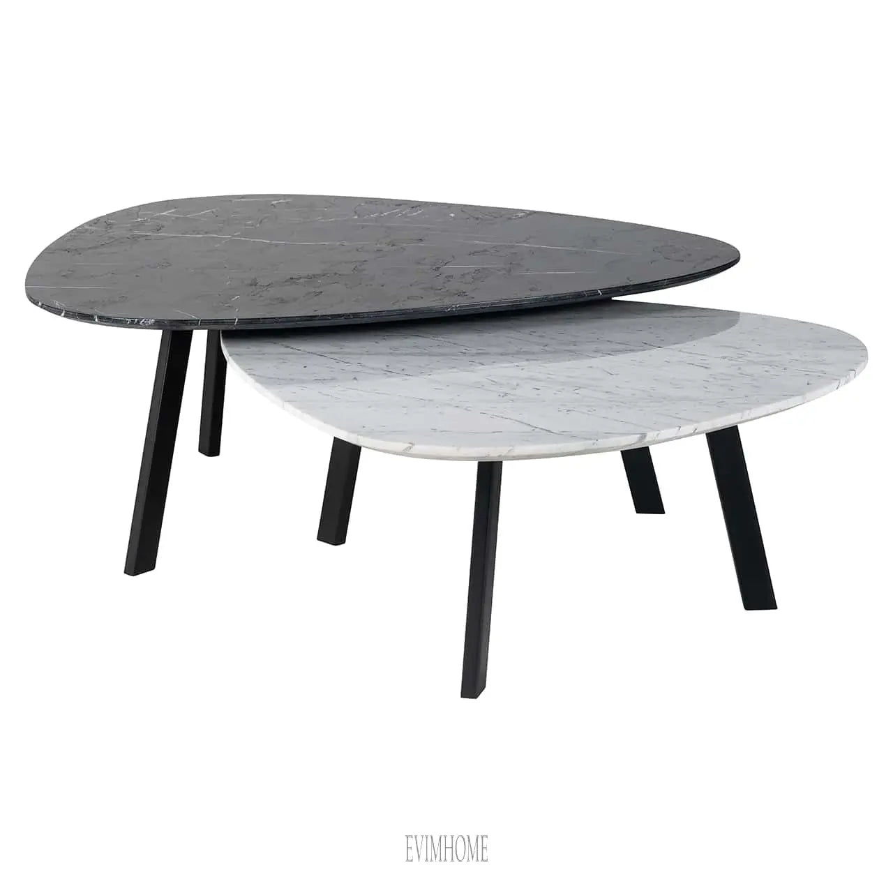 Couchtisch Trocadero 2er Set (Schwarz/Weiß) Evimhome