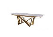 CENTO DINING TABLE GOLD | 180/240X90X76 CM CERAMIC SA003